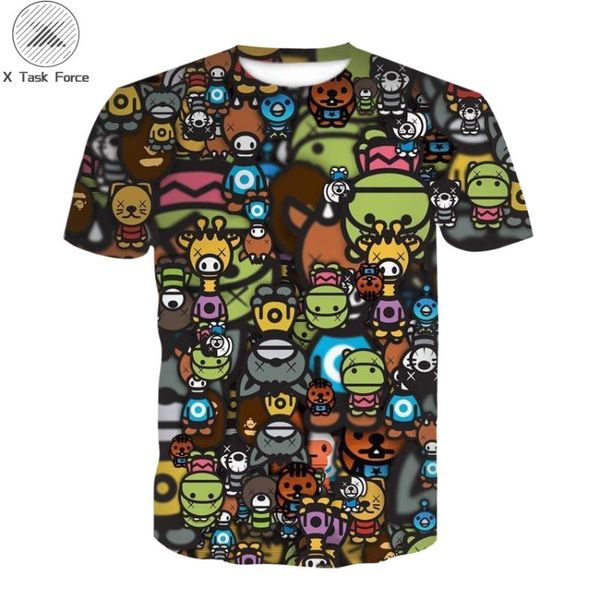 

summer 2020 new t-shirts, men's 3d t-shirts, personalized printed color men's and women's t-shirts, White;black