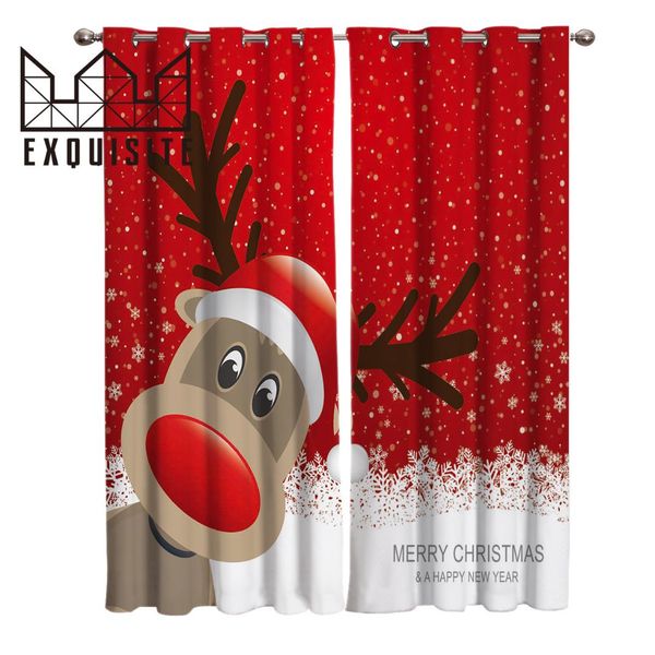 

exquisite house merry christmas a happy new year window curtains dark living room bathroom bedroom floral drapes kids window