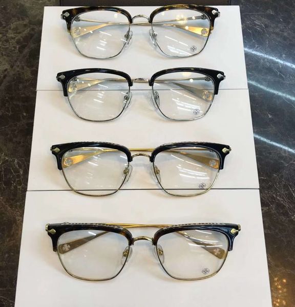 

tortiose gold square eyeglasses half frame clear lens optical frames men fashion designer eyeglasses frames men new with box, Black