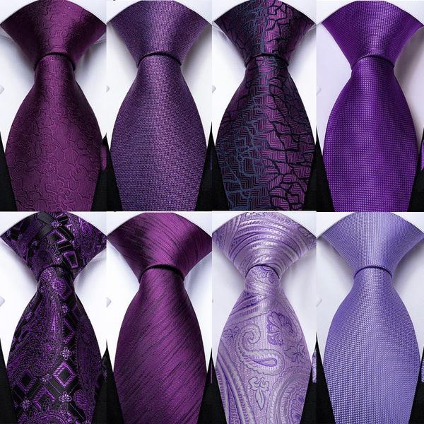 

dibangu fashion men tie purple solid paisley silk wedding tie for men hanky cufflinks gift set suit business party, Black;blue