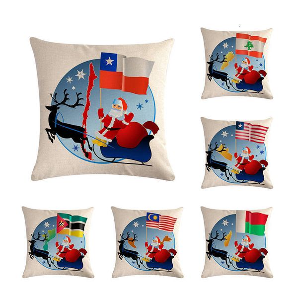 

45 * 45см happy new year pillowcase1 шт наволочка санта-клаус белье хлопок наволочка подушка обложка главная decorh705