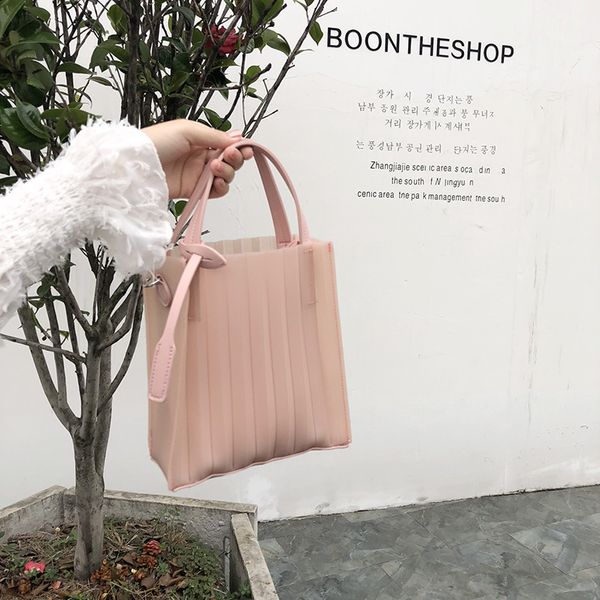 

new jelly bag transparent women's portable bucket tote bag shoulder