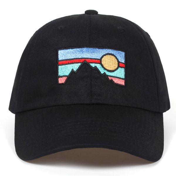 

2018 new men's baseball cap dusk sunset embroidery cotton hat fashion dad hat spring and autumn cotton golf cap hats, Blue;gray