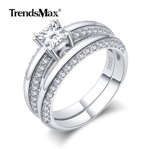 

стерлингового серебра 925 cut кубического циркония площадь пасьянс кольца 7.1 ювелирные изделия кольца для женщин обручальные кольца sr12, Golden;silver