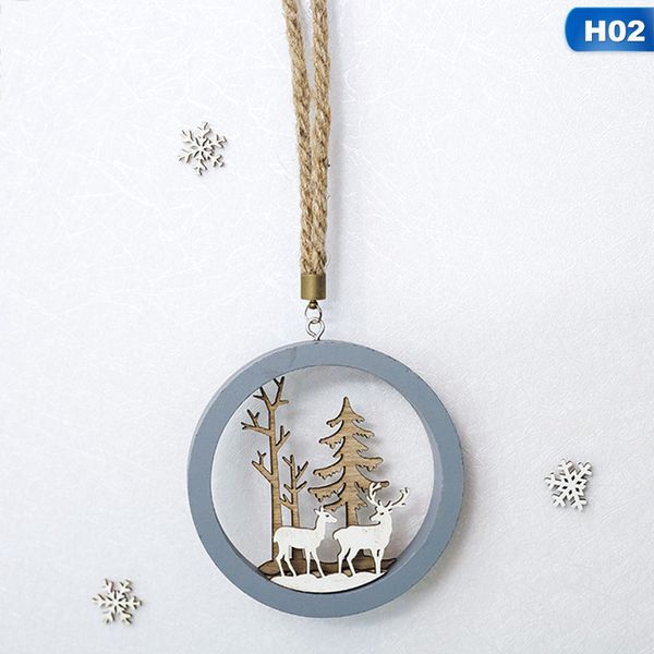 

1 pc christmas tree wood painted elk pendant xmas party decor deer pendants