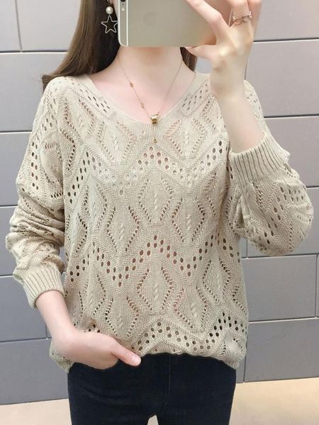

summer pullover women hollow out knitted autumn batwing v-neck thin female pullovers pull femme sweater for women, White;black