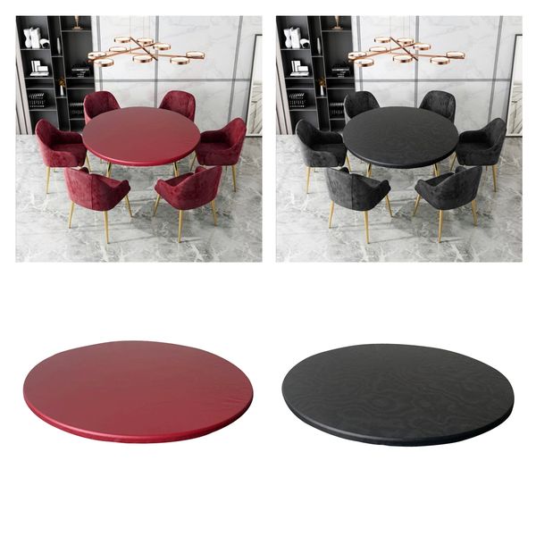 

2pcs waterproof non-slip round fitted tablecloth table cover cloth 120cm