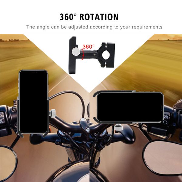 

motorcycle aluminum alloy mobile phone bracket electric bicycle motorcycle 360 rotating navigation mobile phone bracket