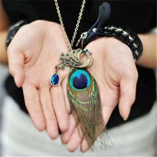 

new long peacock pendant fashion necklace for women ladies personalized creative choker jewelry female romantic charm chain, Silver