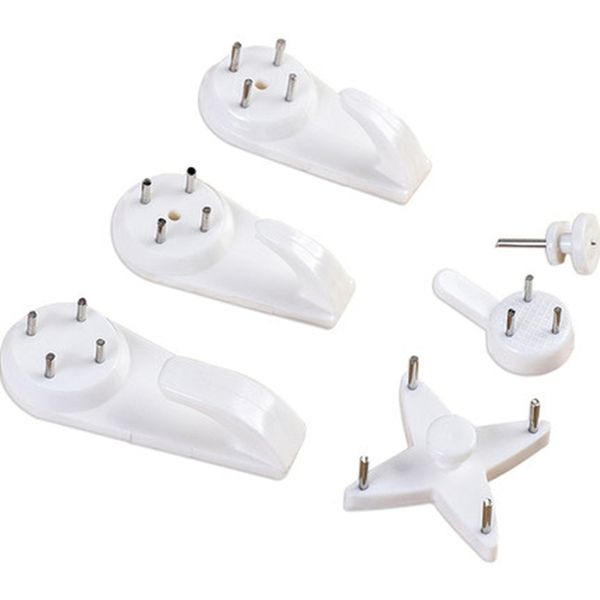 

1 set wall mount picture frame hook seamless needle clock p frame nail plastic wall hook hanger home decor hooks rails