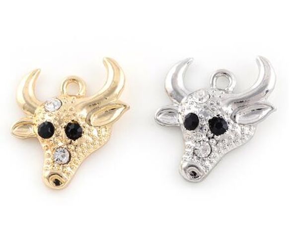 

20шт / много 21x26mm (золото, серебро) цвет корова глава подвеска повесьте подвески diy аксессуары fit для затирки locket jewelrys, Bronze;silver