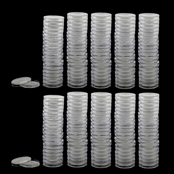 

200pcs 38mm clear plastic coin capsule holders coin display case box collection