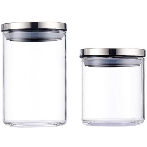 

sealed kitchen storage glass with lid heat-resistant household glass jars