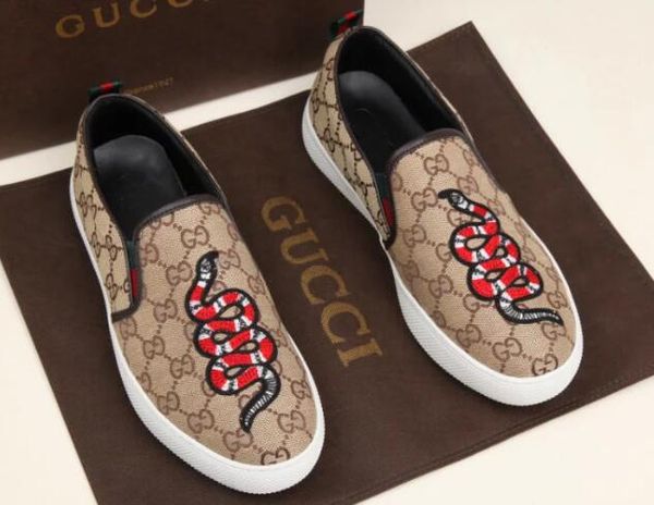 

classic new style genuine leather flats designer sneakers men women classic casual shoes tiger bee flower embroidered sneakers size 38-46, Black