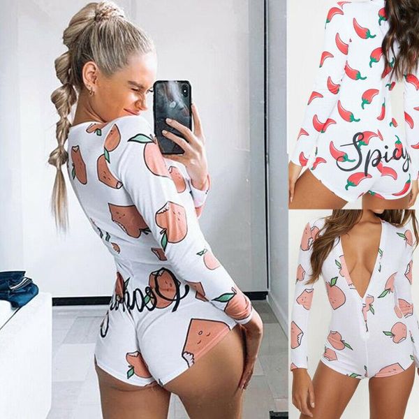 

low cut v neck playsuit chill peach patterned romper bodysuit stretchy knitted jersey leotard sleepwear, Black;white