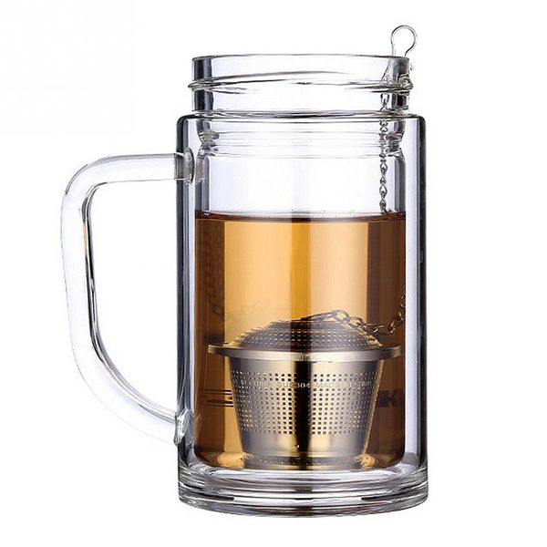 

infuser filter mesh tea infuser threaded connection stainless steel with extended chain hook for hanging on teapots cup #704