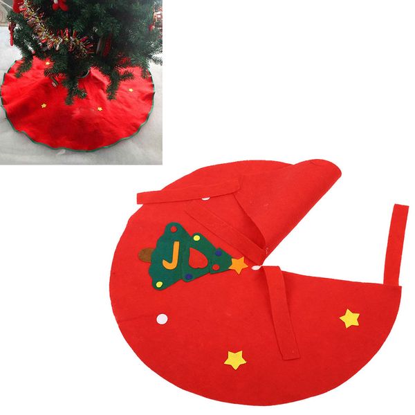

1pc 90cm red christmas tree skirt carpet party ornaments christmas decoration for home non-woven xmas tree skirt aprons decor