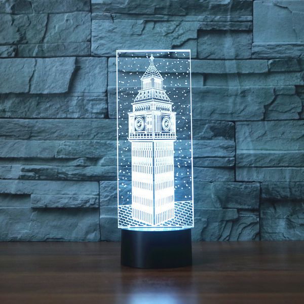 

3d led big ben visual night light colorful london building elizabeth tower table lamp bedroom decor lighting