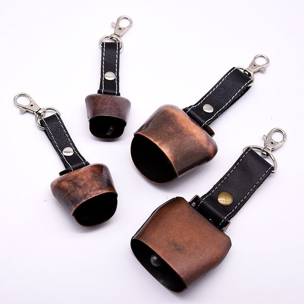 

iron art cattle bells red bronzer all size bell with leather rope home decoration