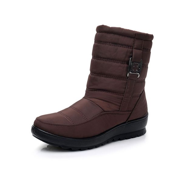 

winter 2018 women shoes ankle woman snow boots wedges fashion platform waterproof women boots slip-on plus velvet warm boots, Black