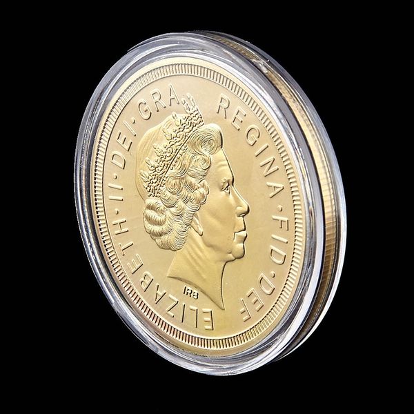 

Free Ship 2013 United Kingdom Queen Elizabeth George Sovereign Of 1 oz Gold Plated Souvenir Coin