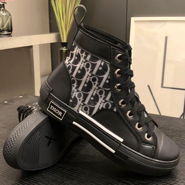 

b23 high-sneaker transparent black canvas shoes womens man designer shoes luxury shoe calfskin rubber sole sneakers zx42