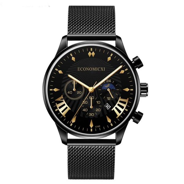 

fashion men mesh strap business watches casual simple roman numerals analog quartz wristwatch jewelry gift, Slivery;brown