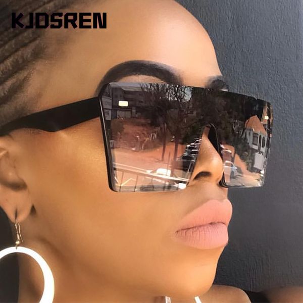 

oversized square sunglasses women 2020 fashion flat red black clear lens one piece men gafas shade mirror uv400, White;black