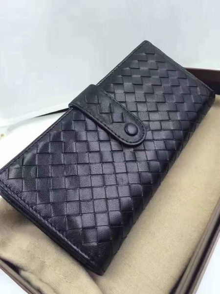 

fashion men women clutch knitting wallet leather wallets lady long classical high capacity purse original box dust bag card holders, Red;black