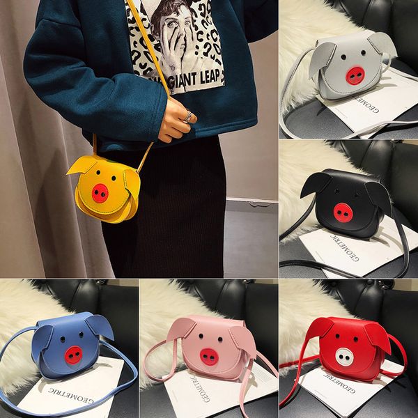 

noenname_ kids girls women piggy pu shoulder bag messenger handbag crossbody satchel bags