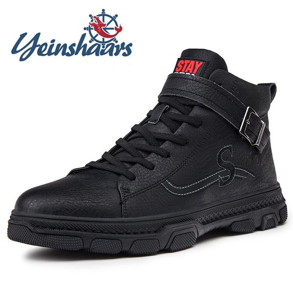 

new mens work boots 2020 fashion outdoor steel steel casual natural leather safety shoes classic office working boot man oxford, Black