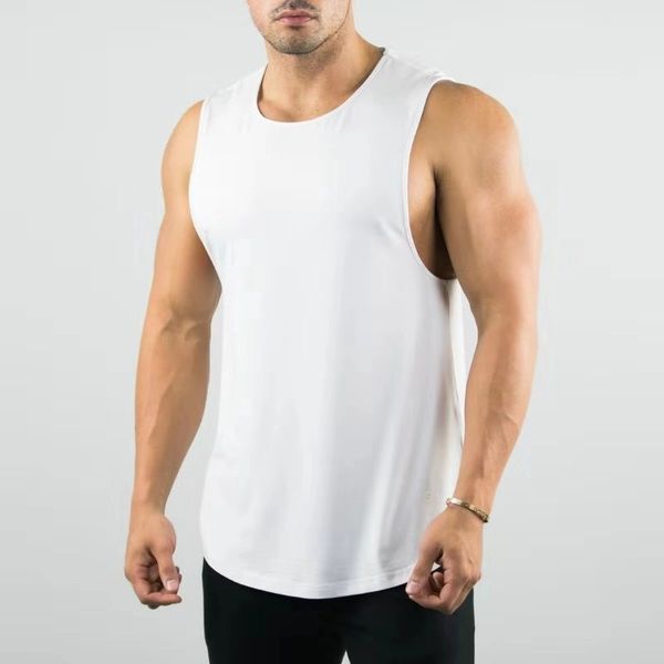 

alphalete gyms stringer clothing bodybuilding tank men fitness singlet sleeveless shirt solid cotton muscle vest undershirt, White;black