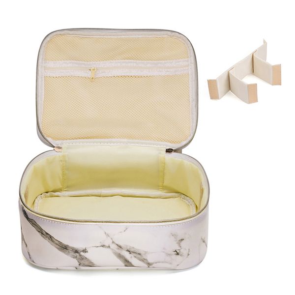 

multifunctional marble pattern cosmetic bag large capacity storage bag multi-function waterproof pu portable travel wash