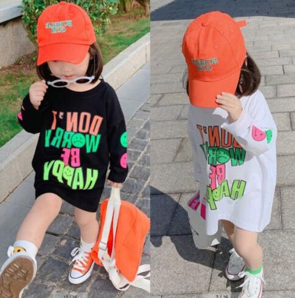 

девушки одевают письмо смайли платье свитер платье 2020 весна new kids, Red;yellow