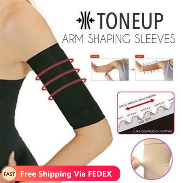 

1pair похудение compression arm shaper для похудения arm ремень помогает тон форма плеч рукав формы taping массаж для женщин