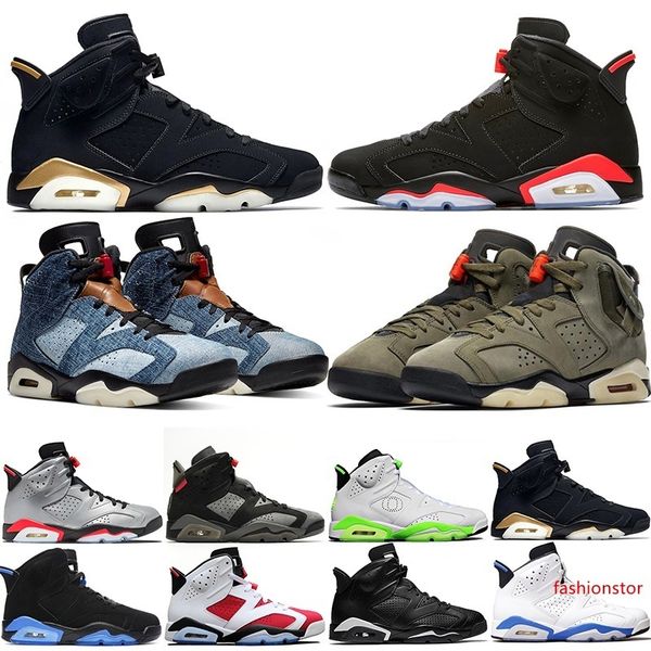 

travis scotts 6 6s washed denim men basketball shoes black infrared psg dmp 3m reflective mens sports sneakers us 7-13 drop shipping