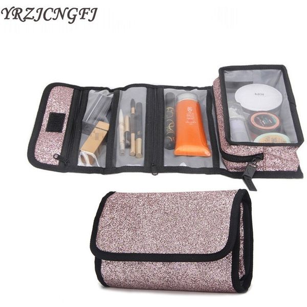 

new waterproof foldable women makeup bags travel elegant lady cosmetic cases wash bag toiletries organizer female clutch handbag