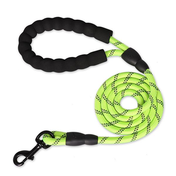 

pet supplies, reflective multicolor round rope dog leash, comfortable hand pull large dog rope orange green