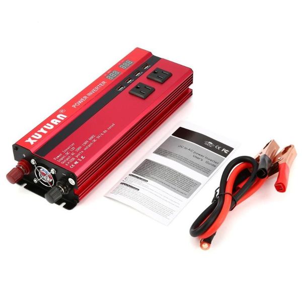 

professional 6000w solar power inverter dc 12v to ac 110v led display car sine wave converter for household appliances