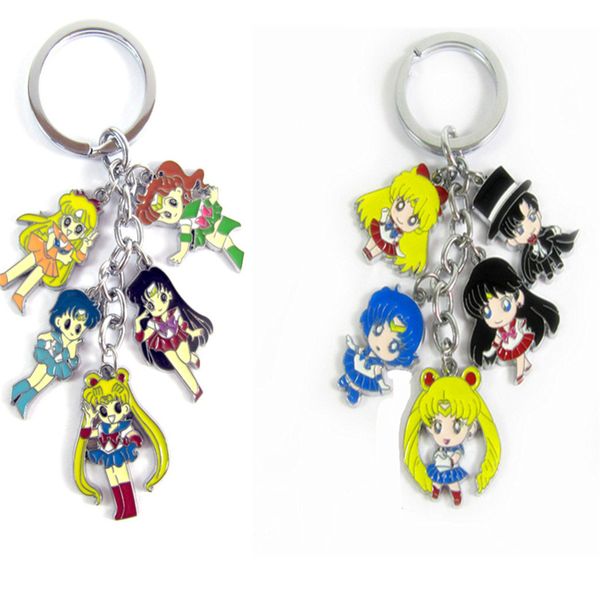 

5style sailor moon tag keychain pendant key chains women men zinc alloy, Silver