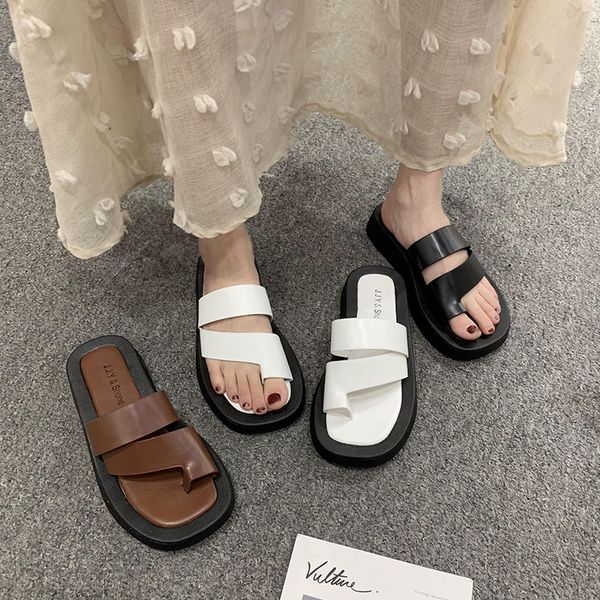 

cinessd chaussure femme pu sandals women 2020 new flat indoor slippers women summer sloid shoes woman outside sandale femme rome, Black