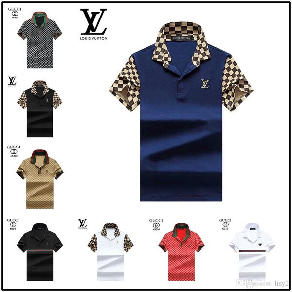 

Luxury italy tee t hirt de igner polo hirt high treet embroidery garter nake little bee printing clothing men brand polo hirt