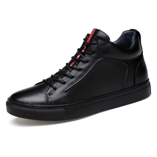 

masorini brand keep warm men winter boots genuine leather wear casual shoes working fashion men shoes ww-622, Black