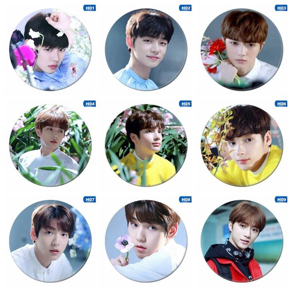 

kpop txt the dream chapter: star fashion cute chest pins for backpack hat clothes soobin taehyun badge brooch button, Gray
