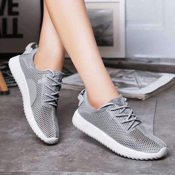 

2020 summer women casual shoes flat for breathable mesh shoes women sneakers lightweight mesh casual green pink, Black