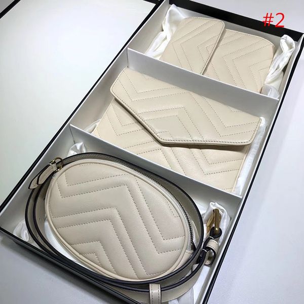 

new fashion quality new 3 piece suit designer leather love heart v wave pattern waist bags women men shoulder bags belt shoulder bag women c