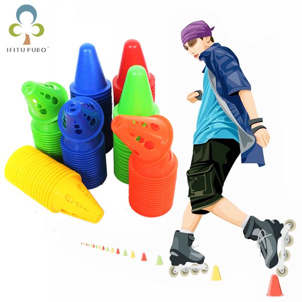 

20pcs/lot colorful skate pile cup windproof roller skating cone agility training marker slalom skateboard marking cones gyh