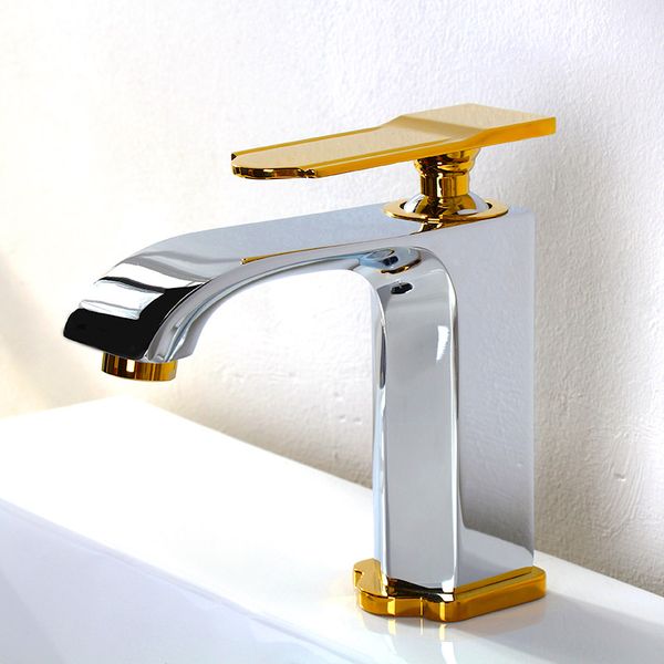 

europe gold and cold washbasin faucet single handle pole counterunder counter basin high and low brass bathroom faucet