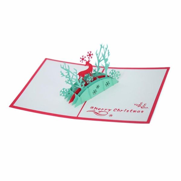 

3d up christmas cards elk pattern merry christmas series invitation greeting cards anniversary souvenirs gift