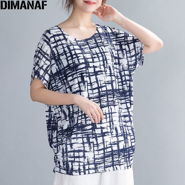 

dimanaf plus size women t shirts summer lady tees print o-neck loose casual tunic shirts female clothing oversize 2020 new, White